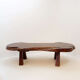 Grande table basse brutaliste "live edge" mid-century