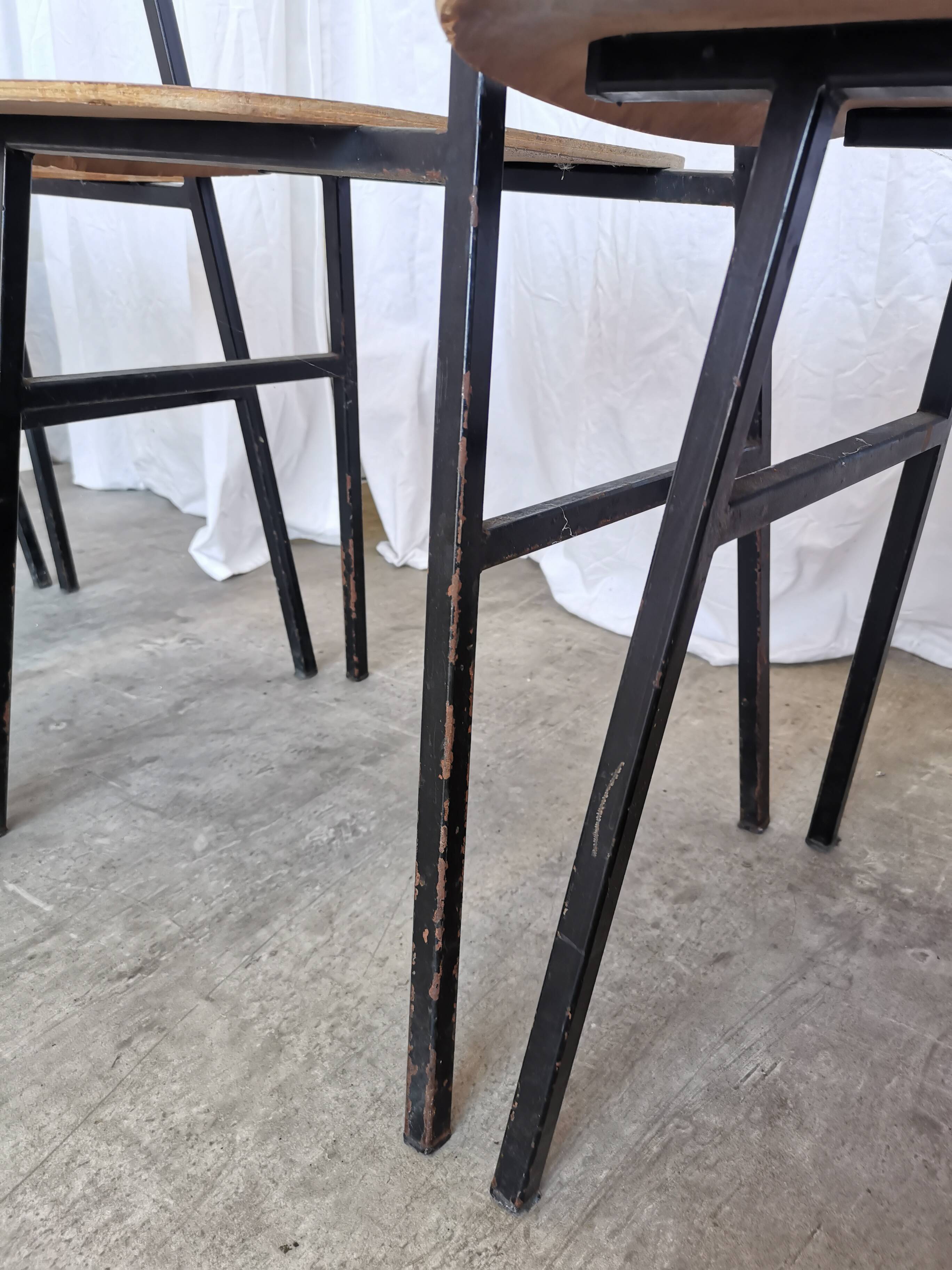 Set of 7 vintage school chairs by stol kamnik / 1970s yugoslavia / mid-cent