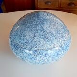 Large blue glazed ceramic biscuit jar Diameter 32.5 cm