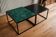 Duo de tables d’appoint en fer forgé & zellige marocain vert émeraude