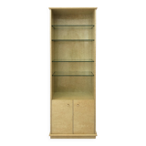Studio Smania Tall 1980s Birds Eye Maple Burl Display Cabinet Memphis Milano Style Vintage