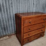 Vintage art deco style solid wood chest of drawers