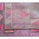 1970s Turkish Handmade Geometric Pink Wool Runner Rug 80x387