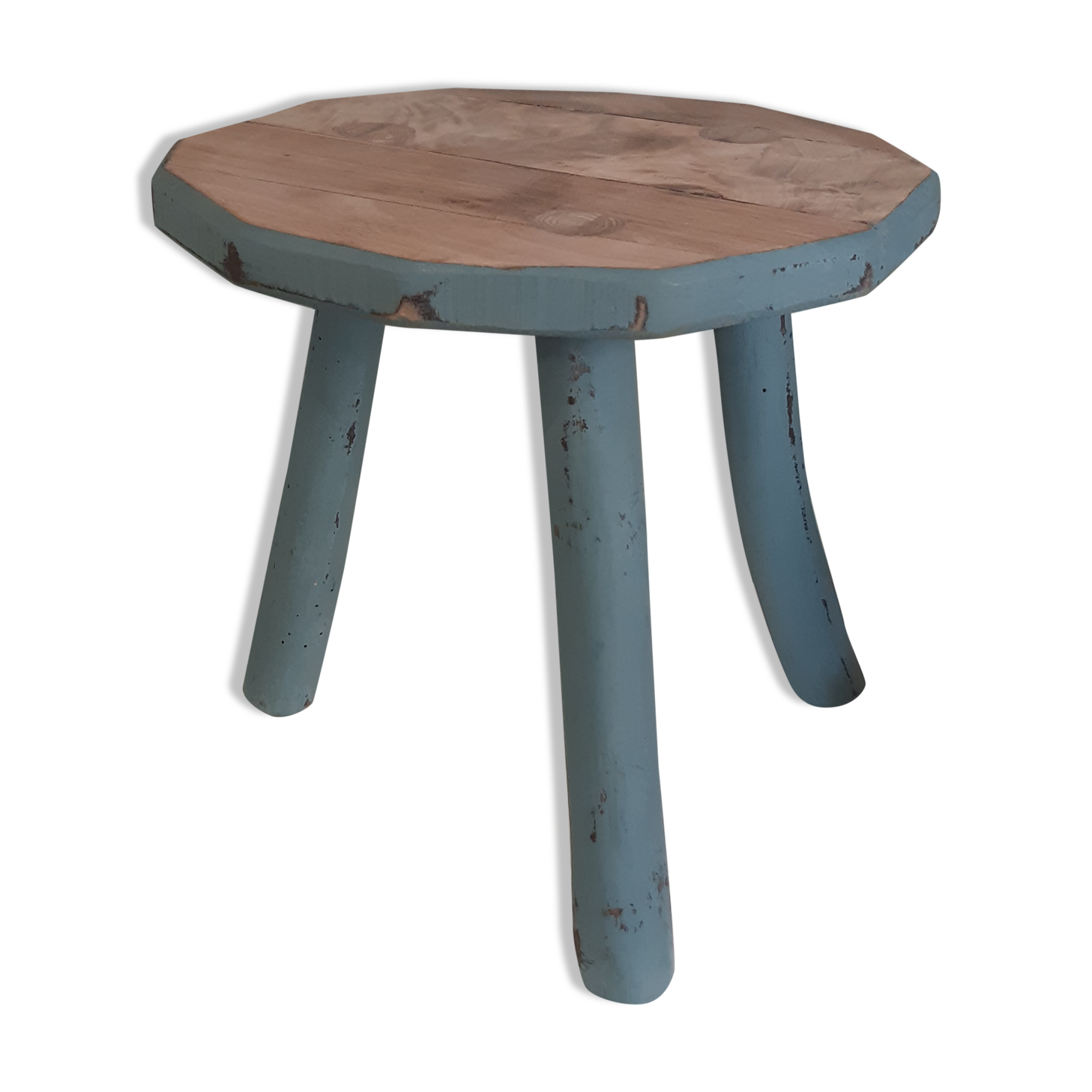 Blue tripod stool