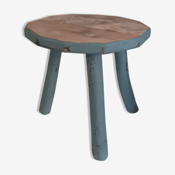 Tabouret tripode bleu