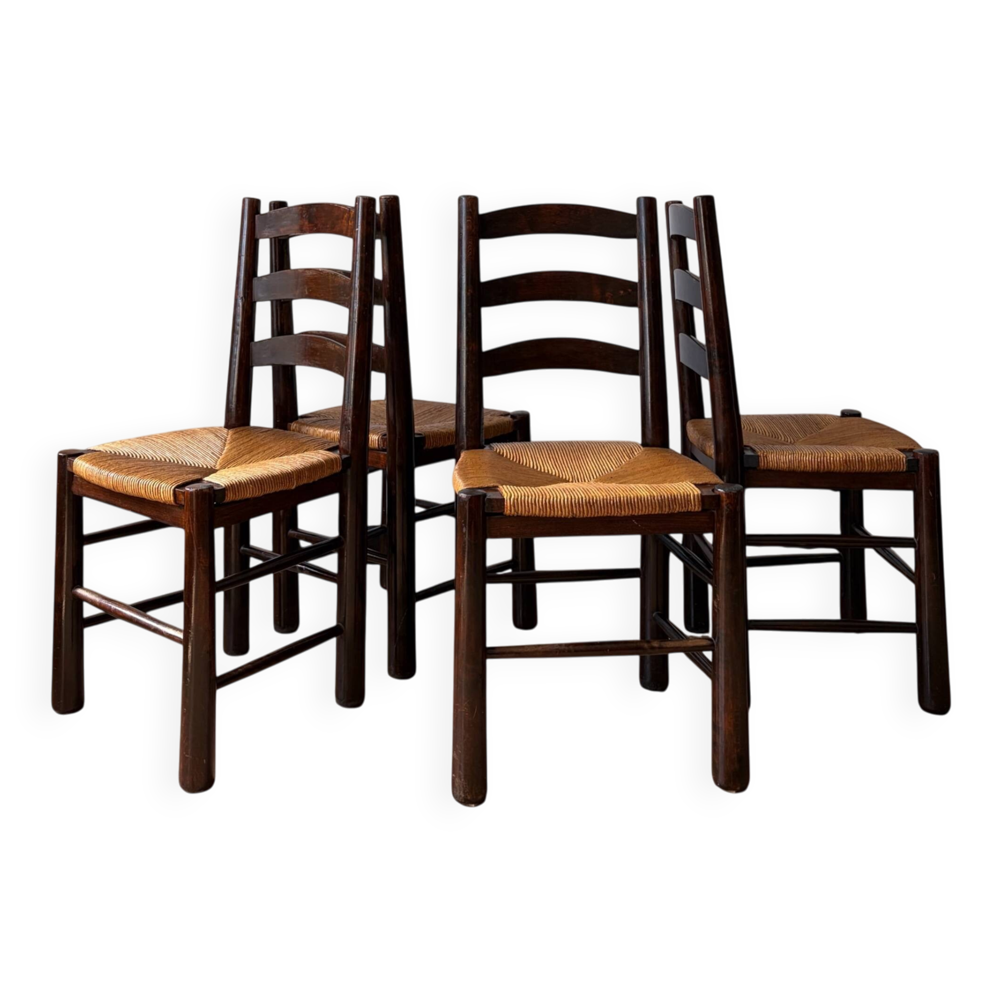 Rustic chairs attributed to Georges Robert.
