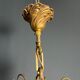 Louis XV style bronze chandelier with crystals and 6 lights