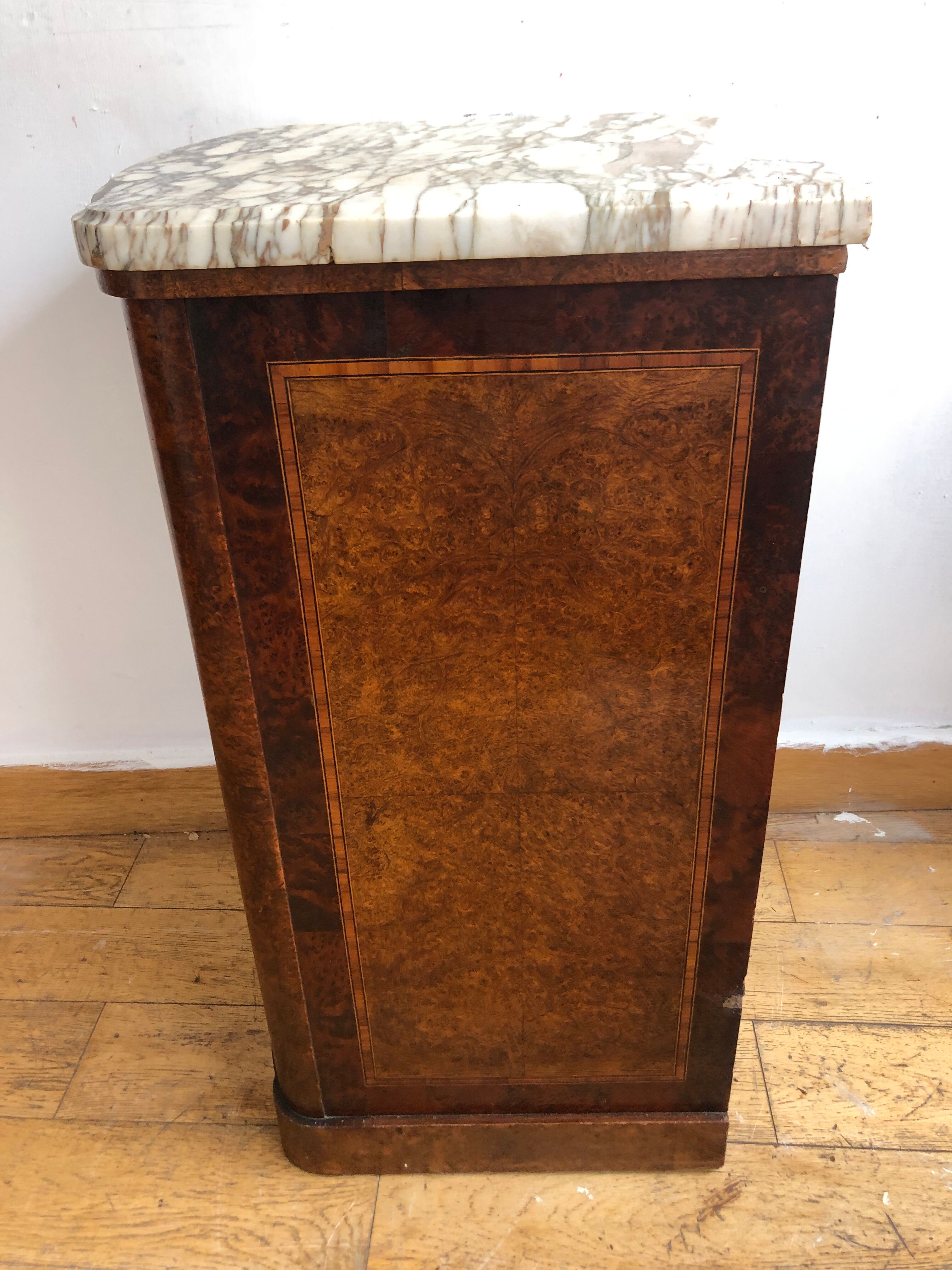 Marquetry bedside table