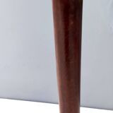 Set of Six Walnut Dining Chairs with Orange Fabric in the Style of Parisi