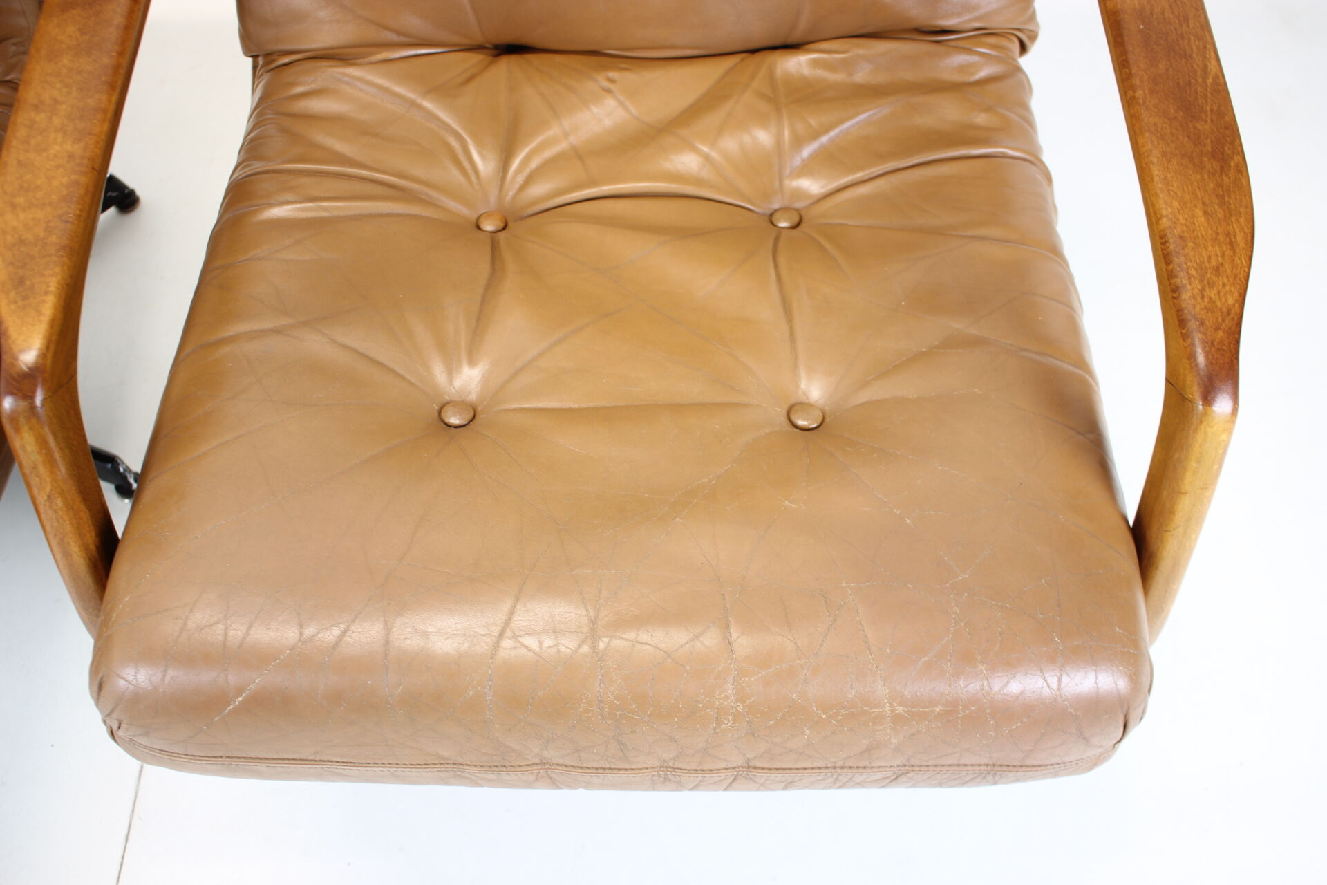 Eugen Schmidt set of 2 leather armchairs for Soloform
