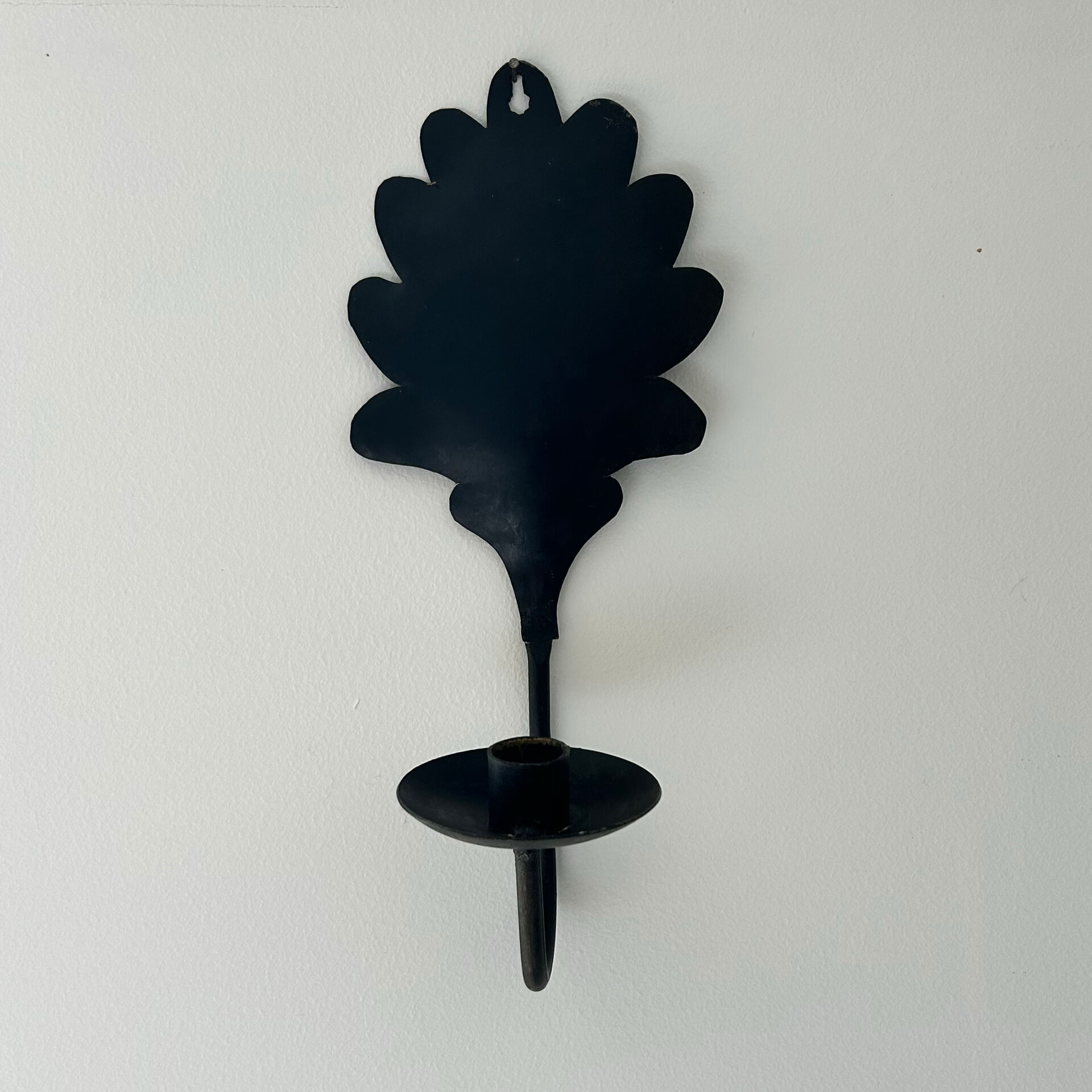 Bougeoir  feuille de chêne en fer forgé