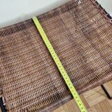 Raoul Guys stool for Airborne in wicker and lacquered steel 50s