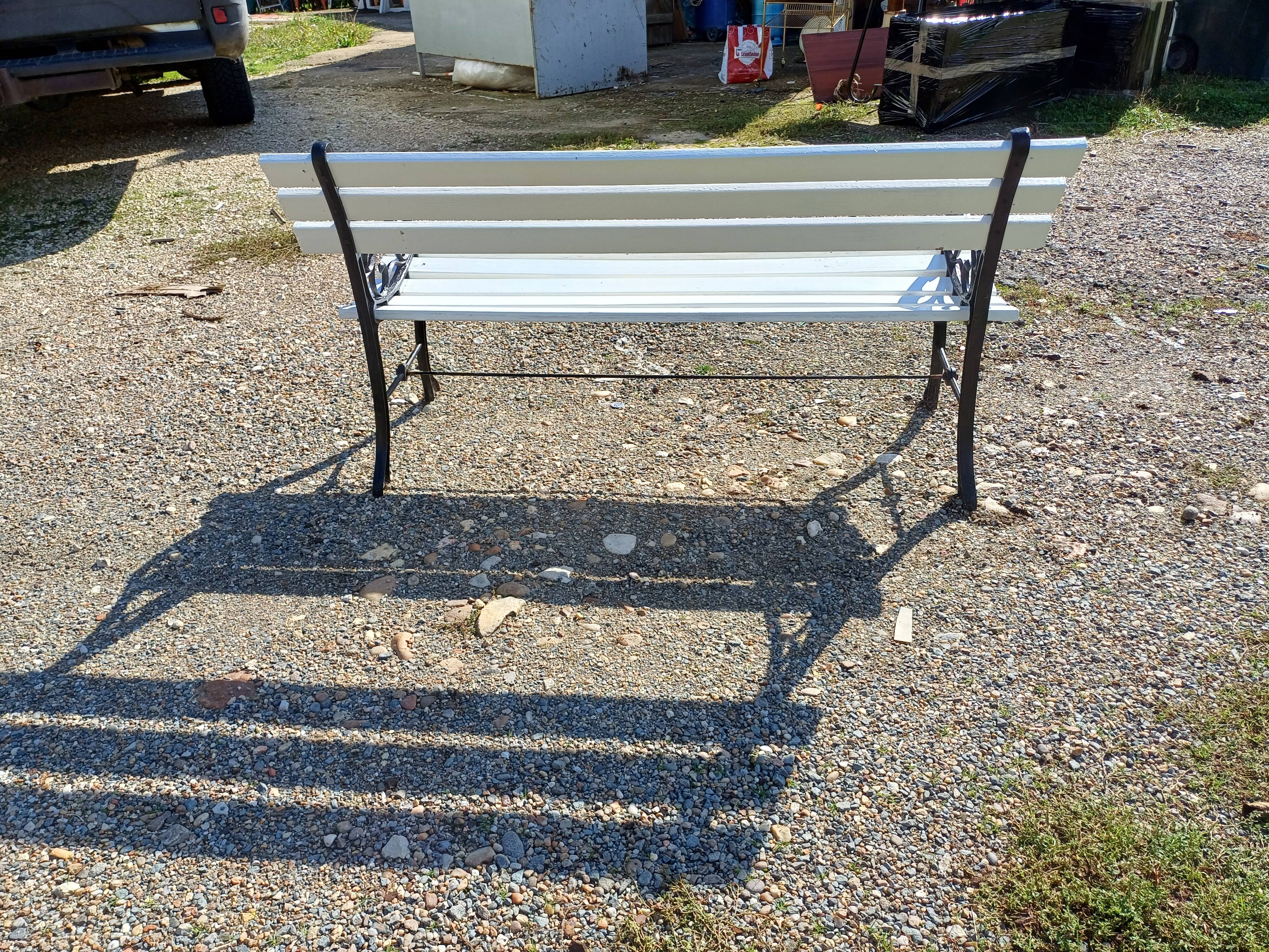 1900 Cast Iron and Wood Bench