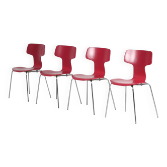 Ensemble de 4 chaises « 3103 » des années 1970 par Arne Jacobsen pour Fritz Hansen, Danemark