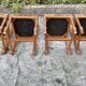4 chaises en bois massif et tissus