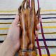 Carved wooden ring holder signed 70s