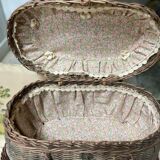 Bressan basket in old wicker, with handles and closure