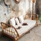 Banquette lit en rotin