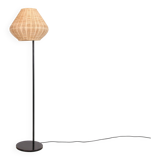 Louis Poulsen floor lamp with wicker shade by Per Iversen, 1960's