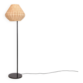 Louis Poulsen floor lamp with wicker shade by Per Iversen, 1960's