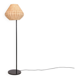 Lampadaire Louis Poulsen avec abat-jour en osier par Per Iversen, années 1960