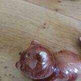 Zoomorphic salt and pepper shaker bears in slip