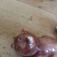 Zoomorphic salt and pepper shaker bears in slip