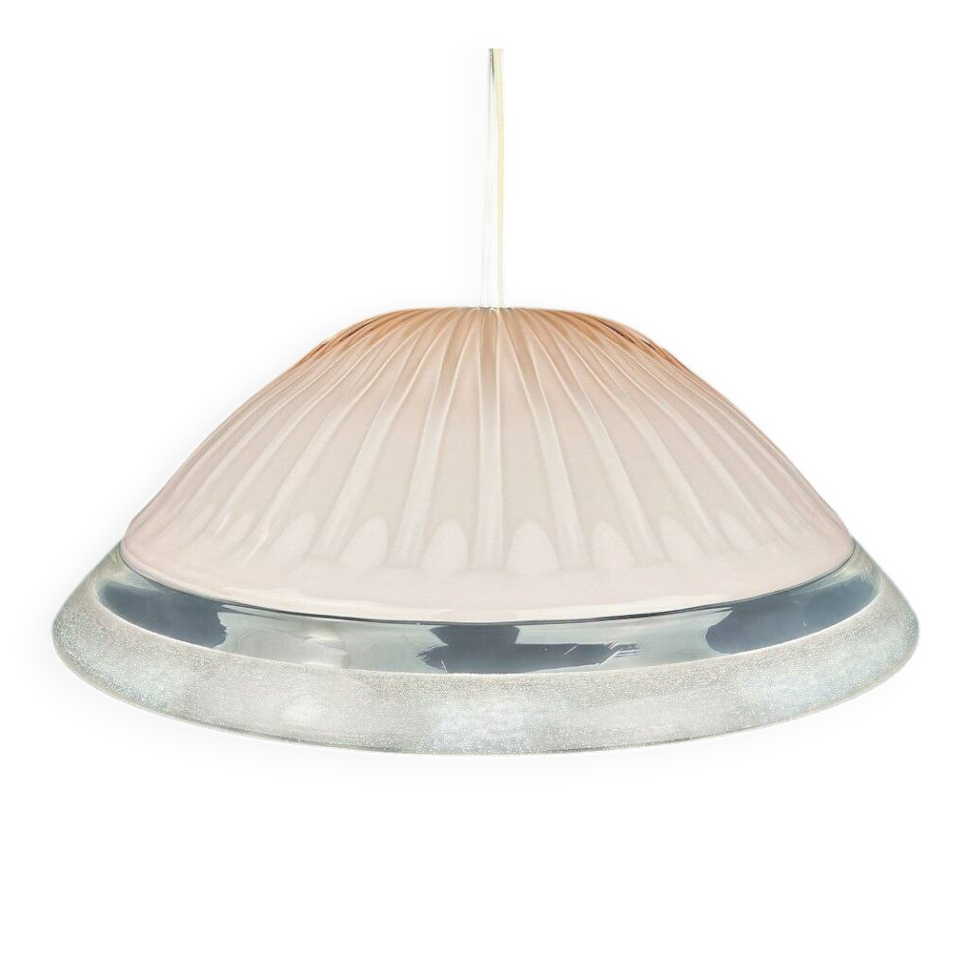 Vintage Italian pink Murano glass chandelier, 1970s.