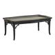 Coffee table in artificial bamboo, black lacquered wood and glass, 1960s.