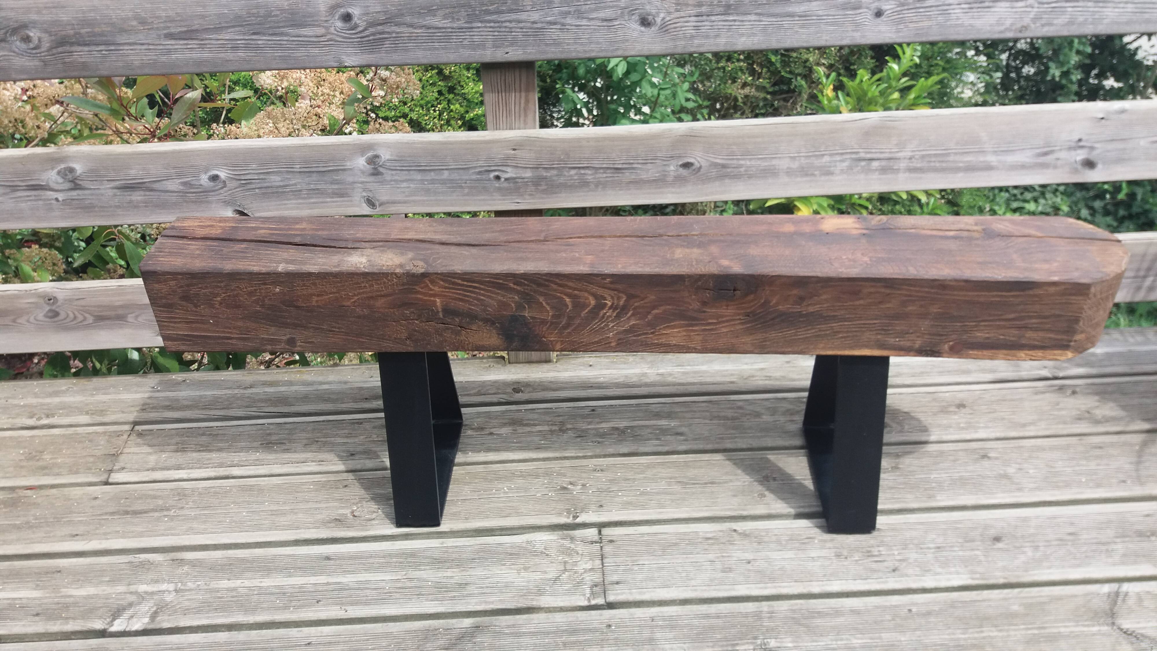 Banc en chêne piétement acier
