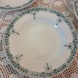 6 antique ironstone soup plates