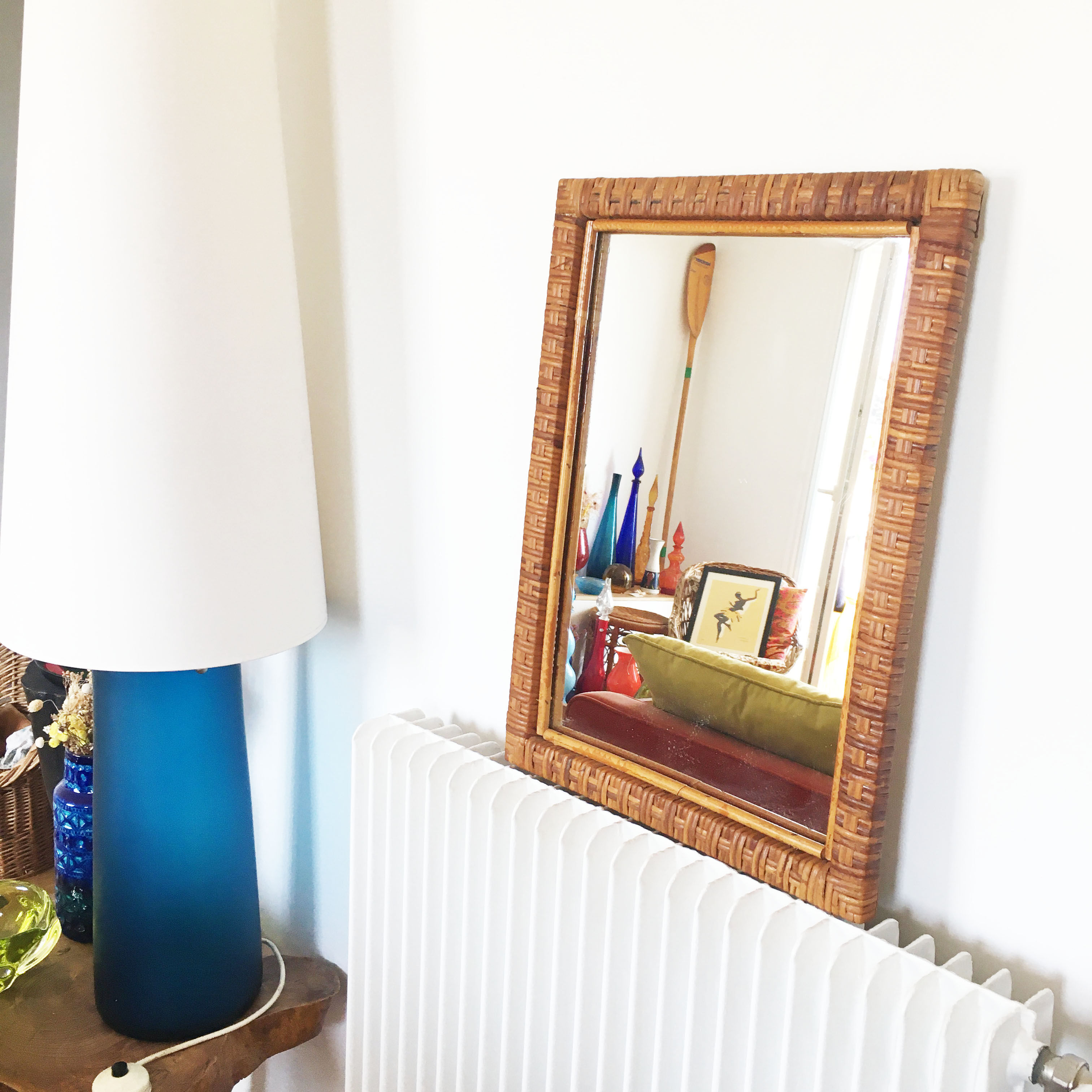 Vintage rattan mirror