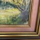 Painting of Mont Ventoux signed Lasimone in gilded wooden frame