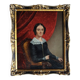 Antique Biedermeier Young Lady Miniature Portrait Painting