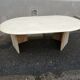 Table basse vintage ovale en travertin