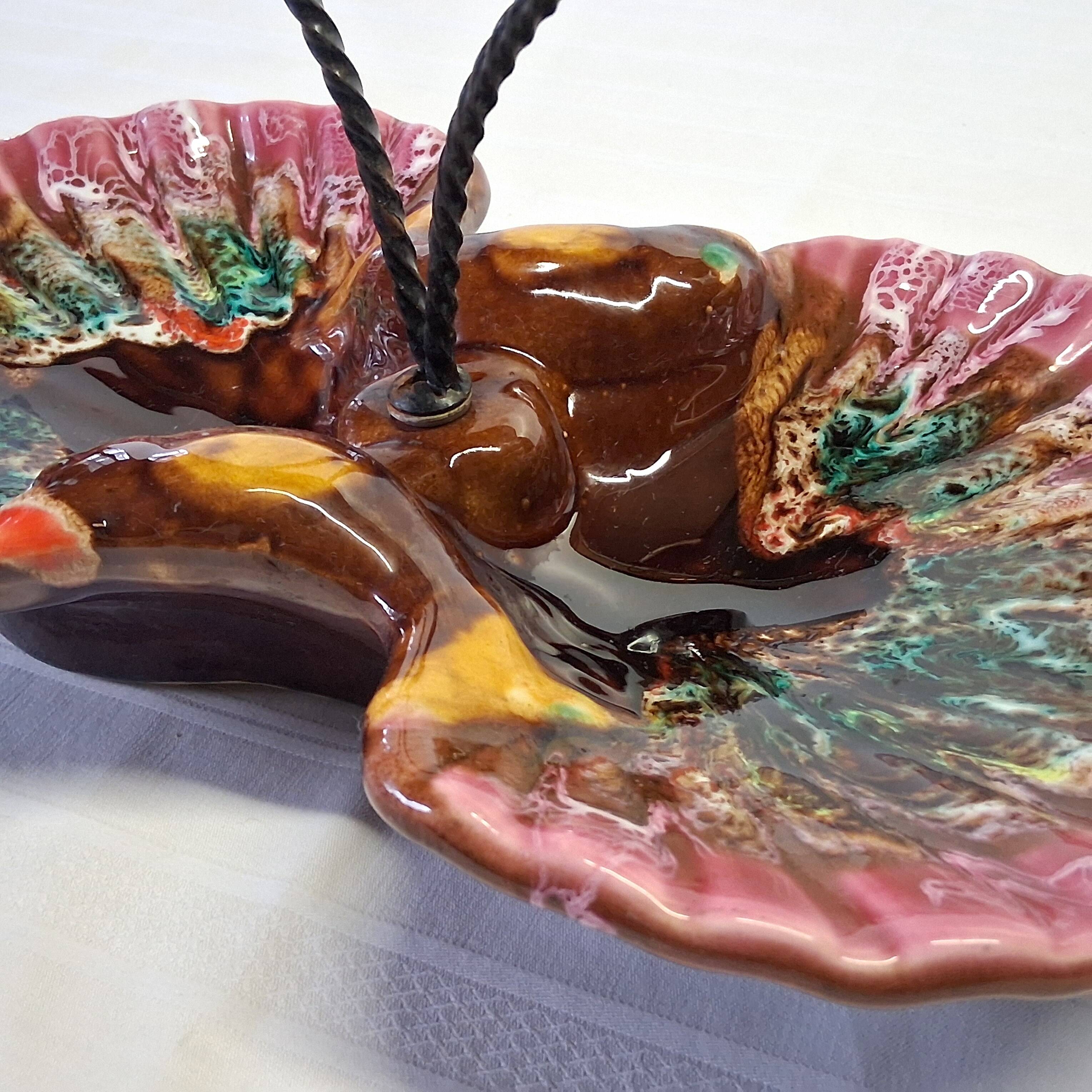 Vallauris-style shell-shaped serving tray in good condition