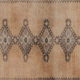 Distressed turkish oushak rug runner with soft color 100 x 228 cm