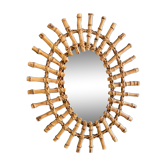 Miroir ancien rotin