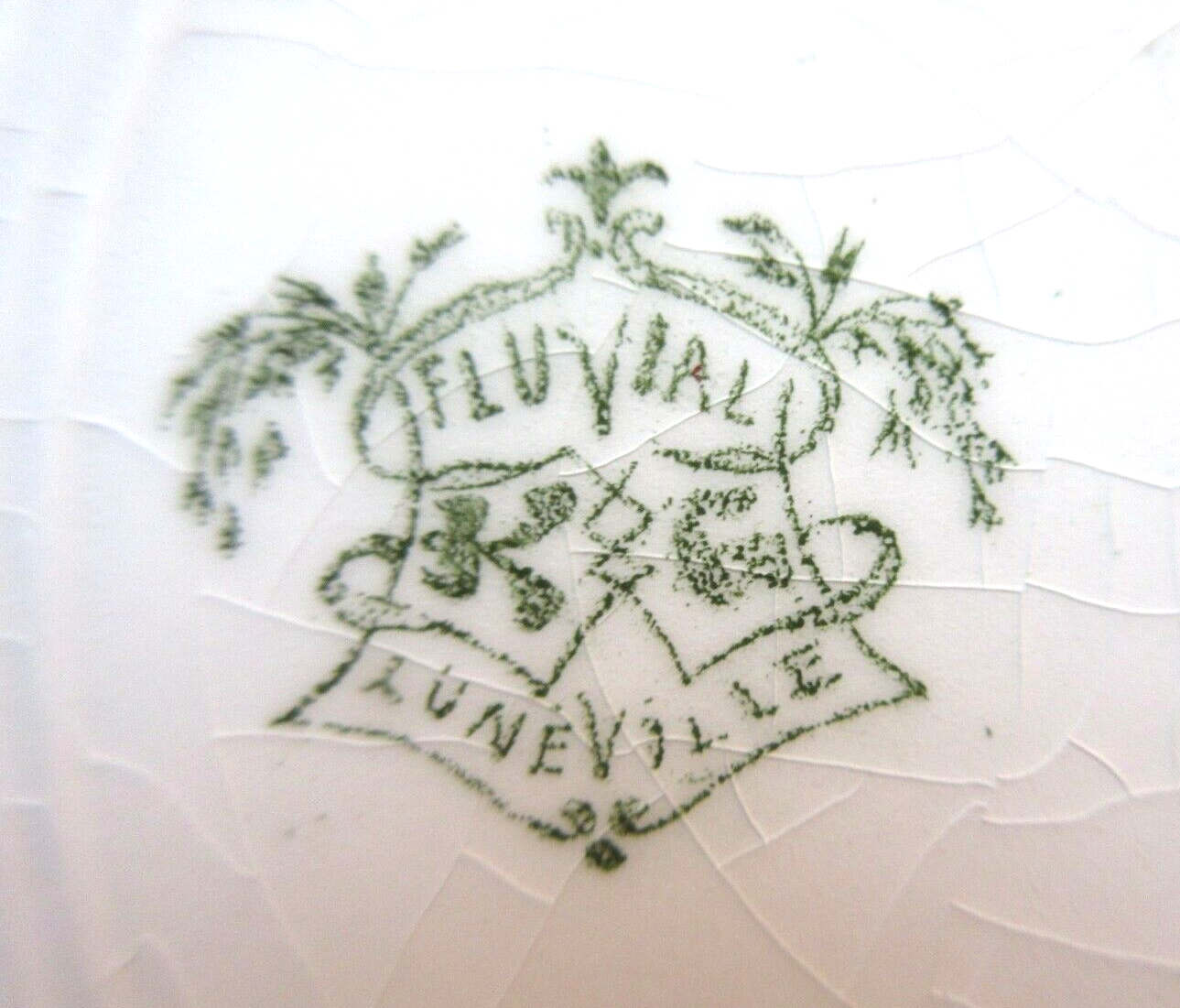 Flat art deco plate in Lunéville porcelain: fluvial model
