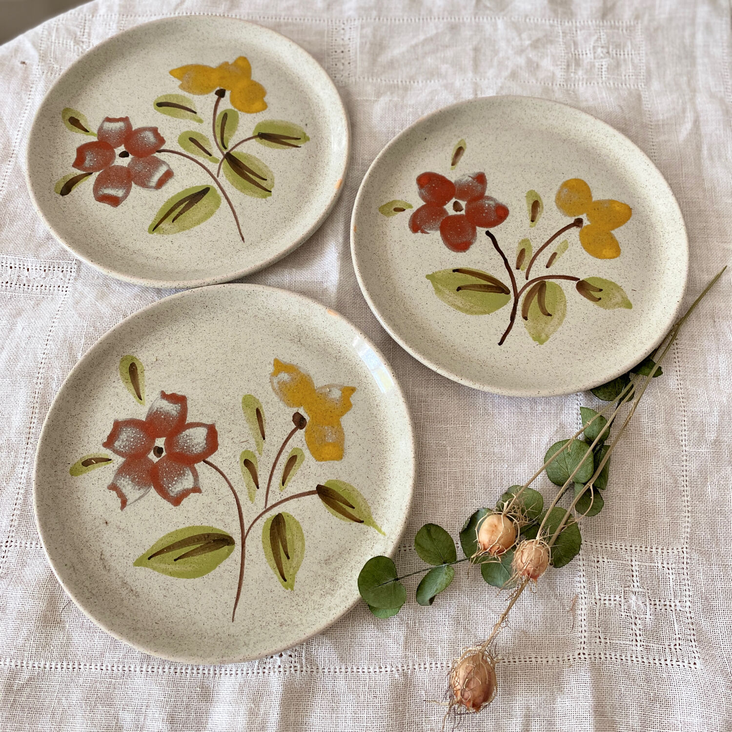 Set of 3 plates sarreguemines model Ramatuelle