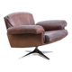 Brown leather swivel armchair by De Sede, model DS 31, 1960s, wine.