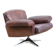 Brown leather swivel armchair by De Sede, model DS 31, 1960s, wine.