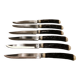 Six delicious stainless steel steak knives with bone handles, from Japan