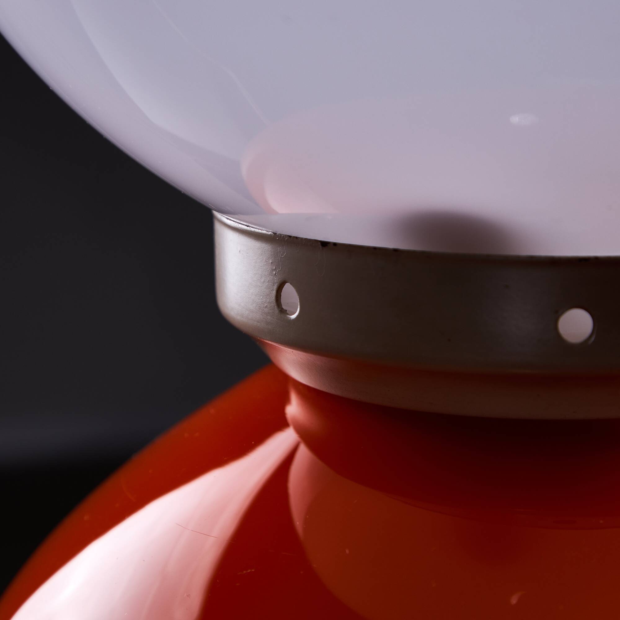 Space Age Orange Glass Lamp, 1970s