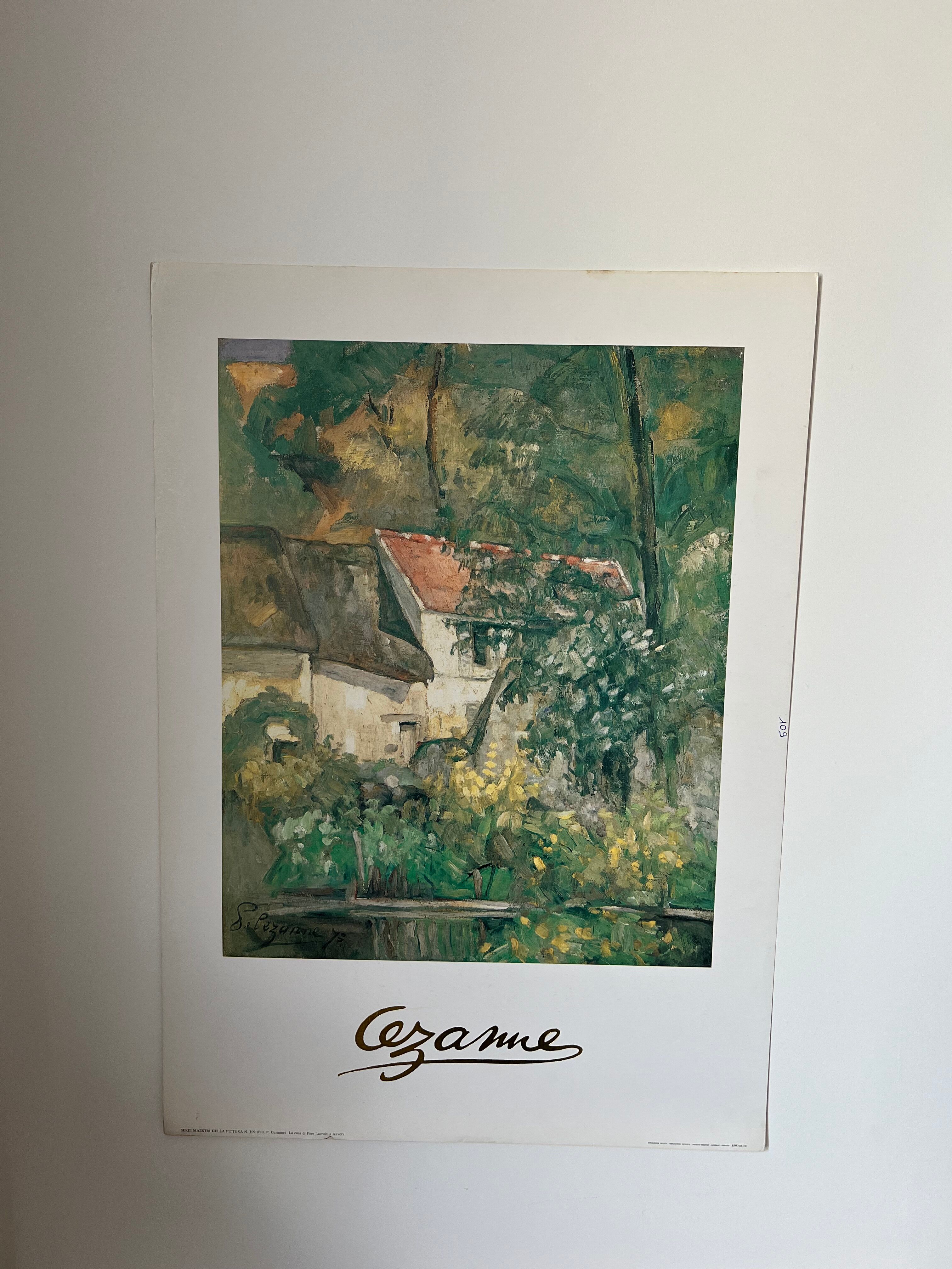 Museum poster reproduction of classical painting The House of Father Lacroix in Auvers by Cézanne