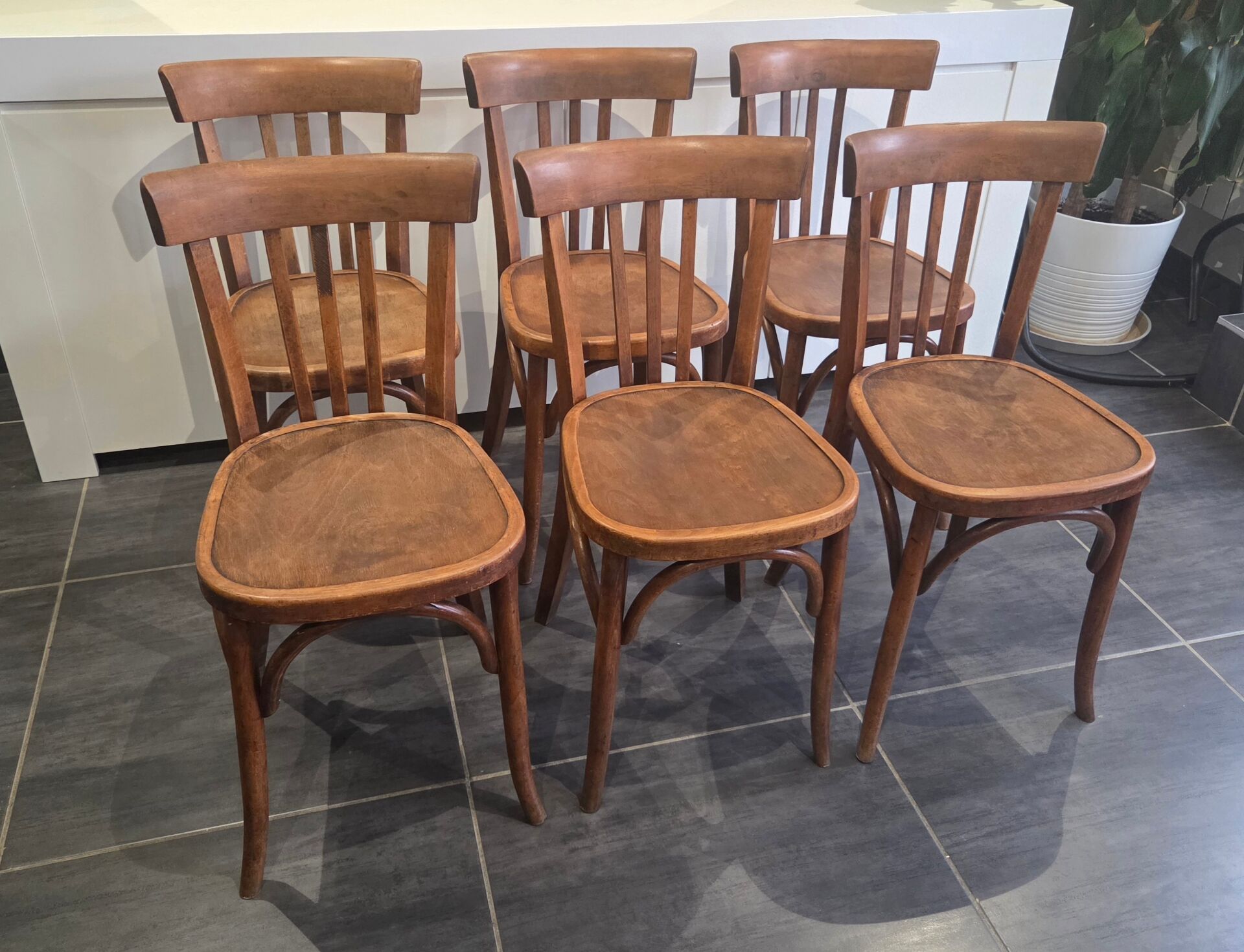 Set of 6 vintage Fischel bistro chairs, 1970s