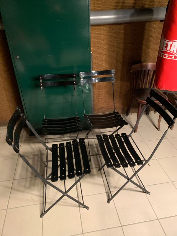 4 chaises pliantes Habitat années 80 plastique et métal