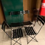 4 folding chairs Habitat 80s plastic and metal