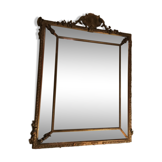 Miroir ancien doré à parecloses - 105x100cm