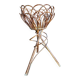 Tripod flower pot basket made of wicker, turned in the 1960s.